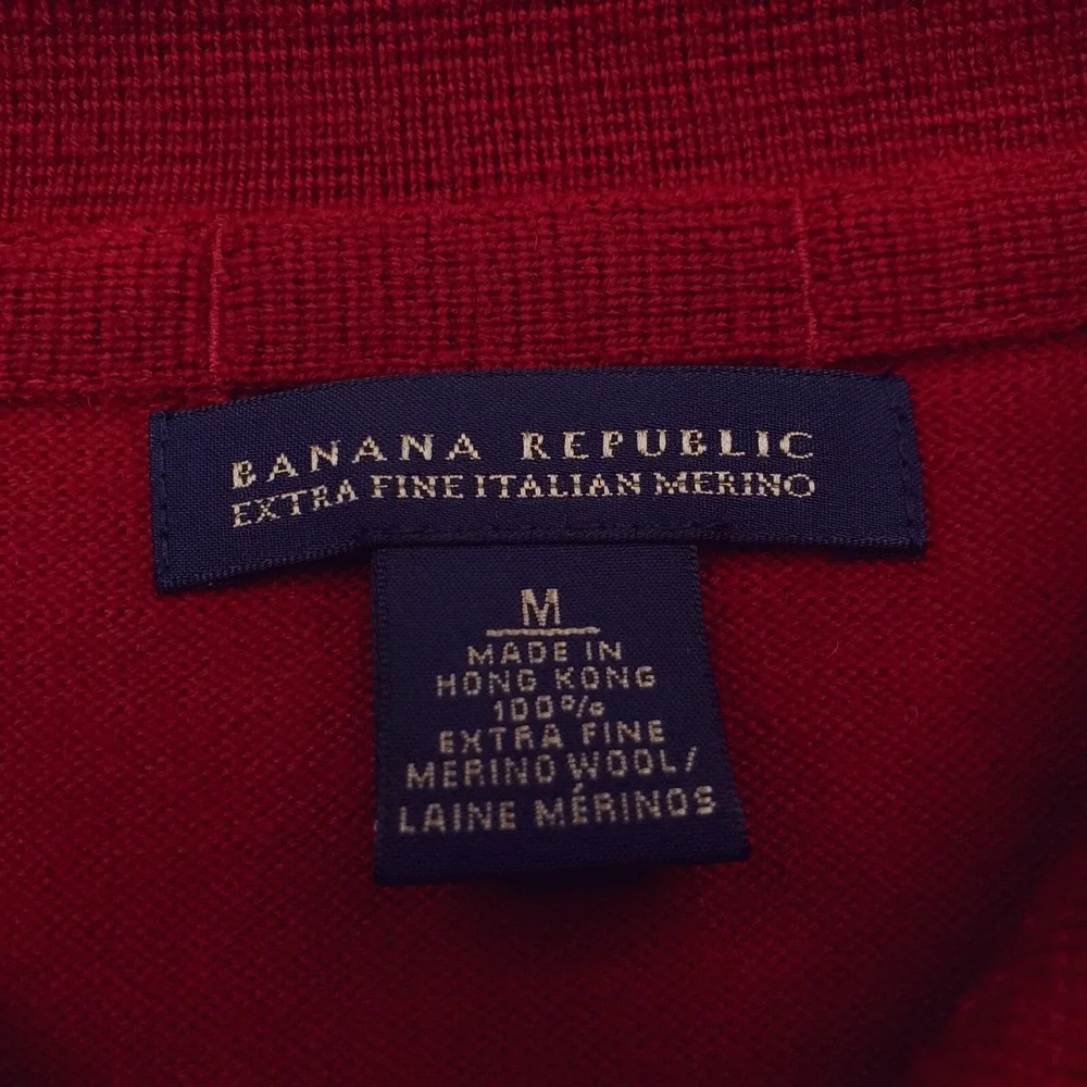 Vintage Banana Republic Sweater Mens‎ Medium Red Merino Wool Pullover Y2K